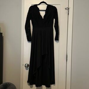 High low black lace and spandex dress